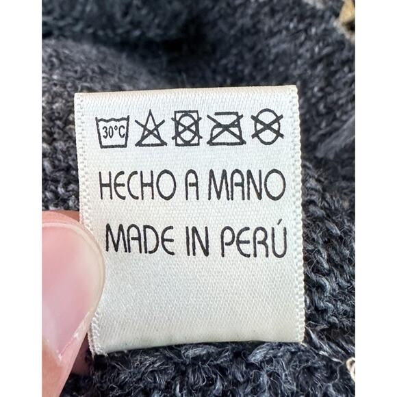 Albinaas Alpaca Women’s Peruvian Hooded Sweater Size Small Black - Picture 4 of 7